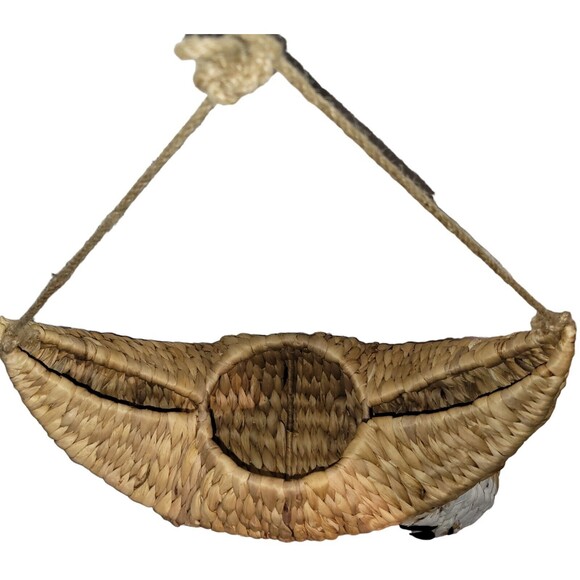 Hanging Smiling Sloth Planter Rattan Hanging Medium Succulent Plant Basket BoHo - Picture 6 of 12